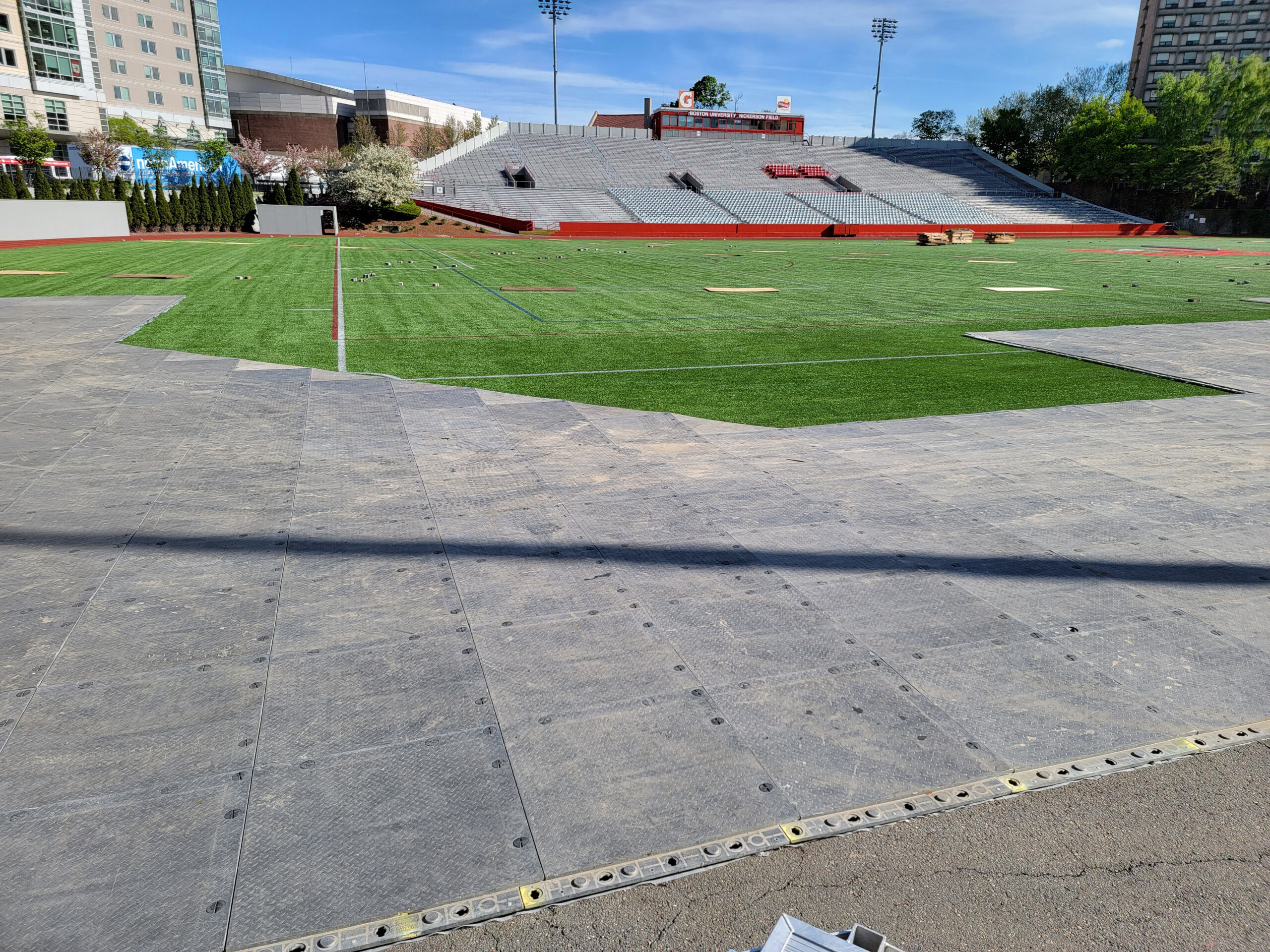 Boston University - Nickerson Field with protective flooring by FPA